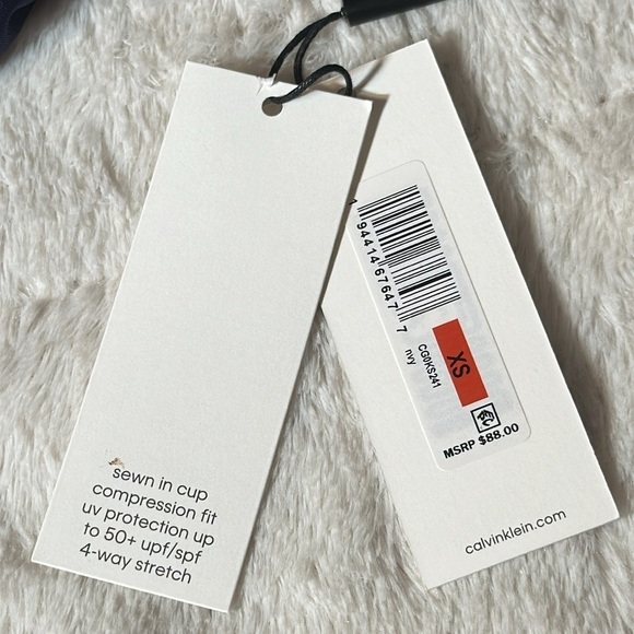 Calvin Klein Women's Standard Tankini Swimsuit Tummy Control Navy Blue size XS - Picture 8 of 16